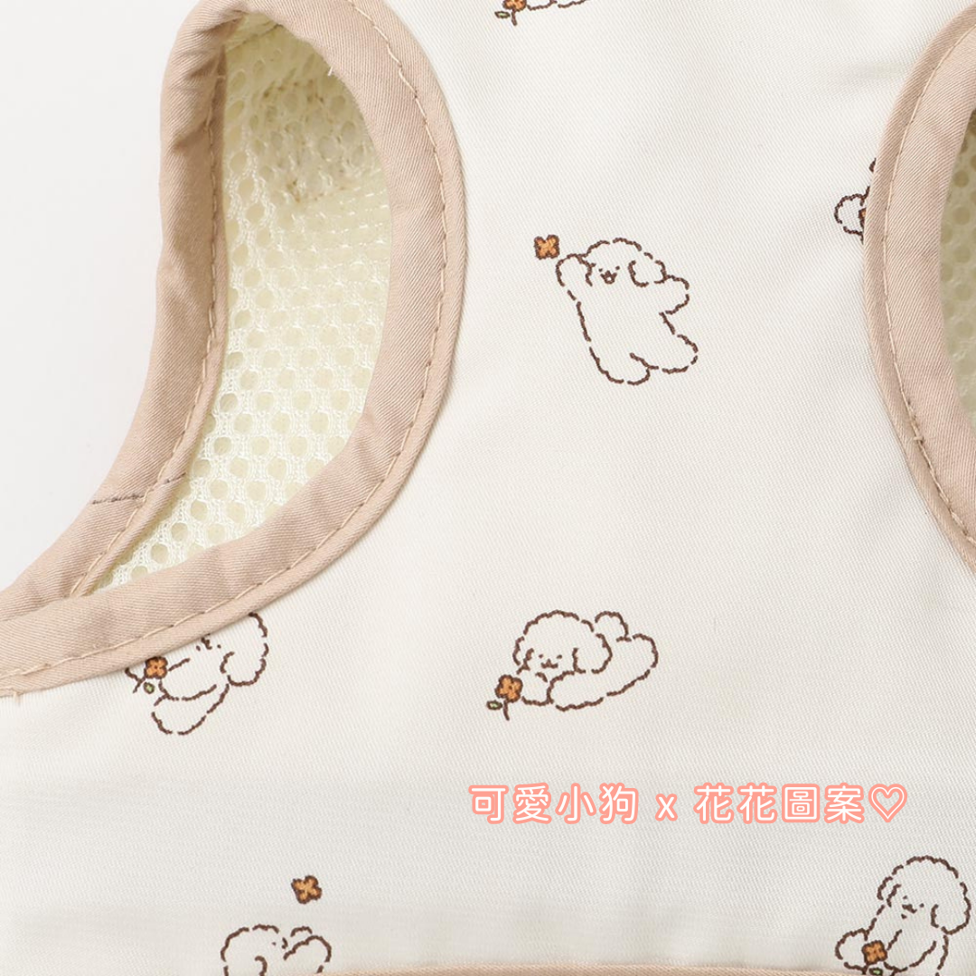 Japanese Illustrator Collaboration Series - Floral Puppy Harness (with leashes)