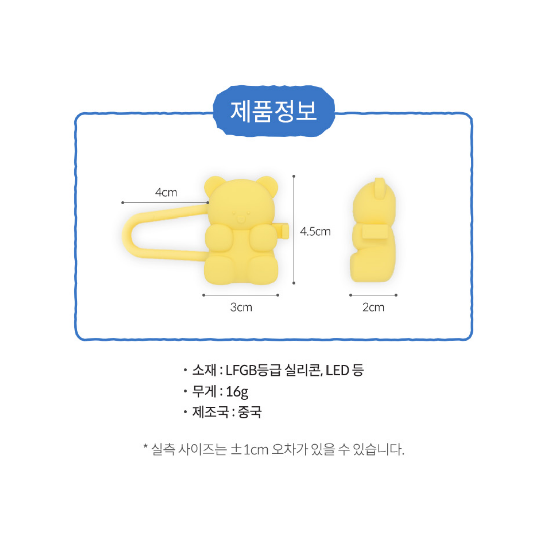 Jelly Bear LED Rechargable Blinker (3 colors)