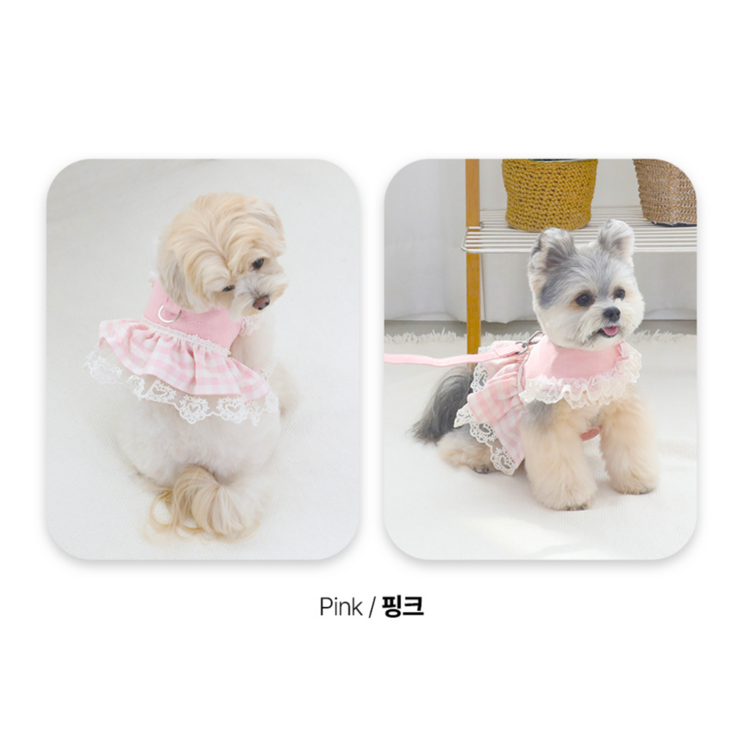 Checked lace harness