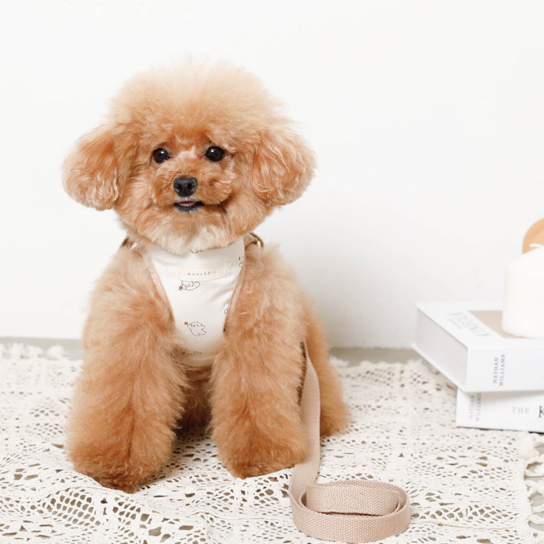 Japanese Illustrator Collaboration Series - Floral Puppy Harness (with leashes)