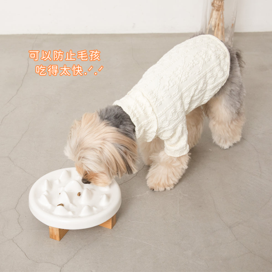 Cloud Slow Food Bowl (with Wooden Stand)