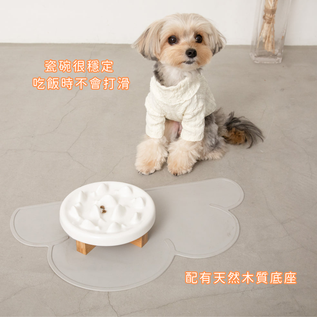 Cloud Slow Food Bowl (with Wooden Stand)