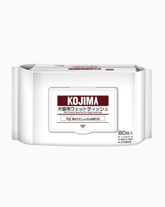Kojima Pet Wet Wipes Silver Ion Ag+ Antibacterial Power UP!! (80 pieces)
