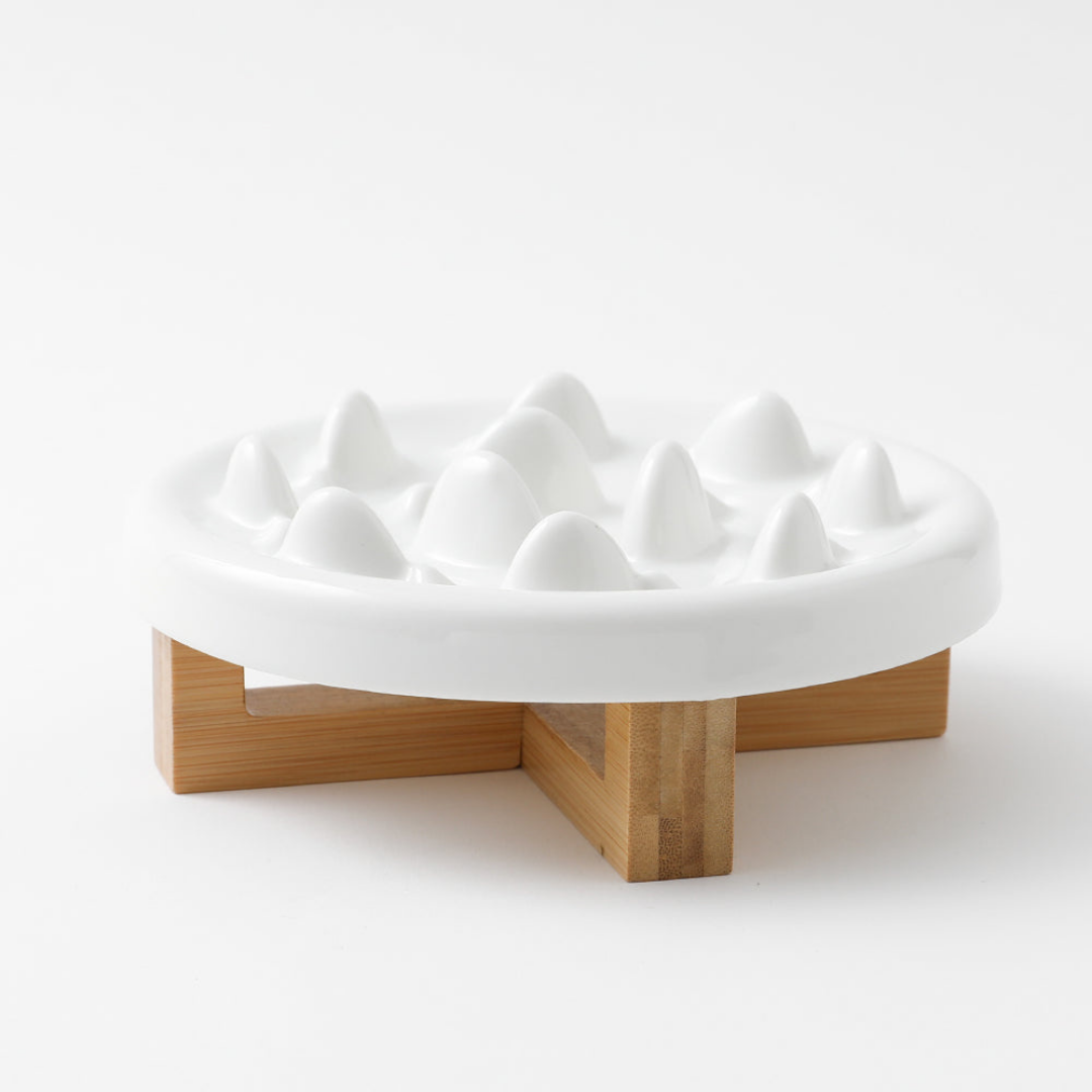 Cloud Slow Food Bowl (with Wooden Stand)