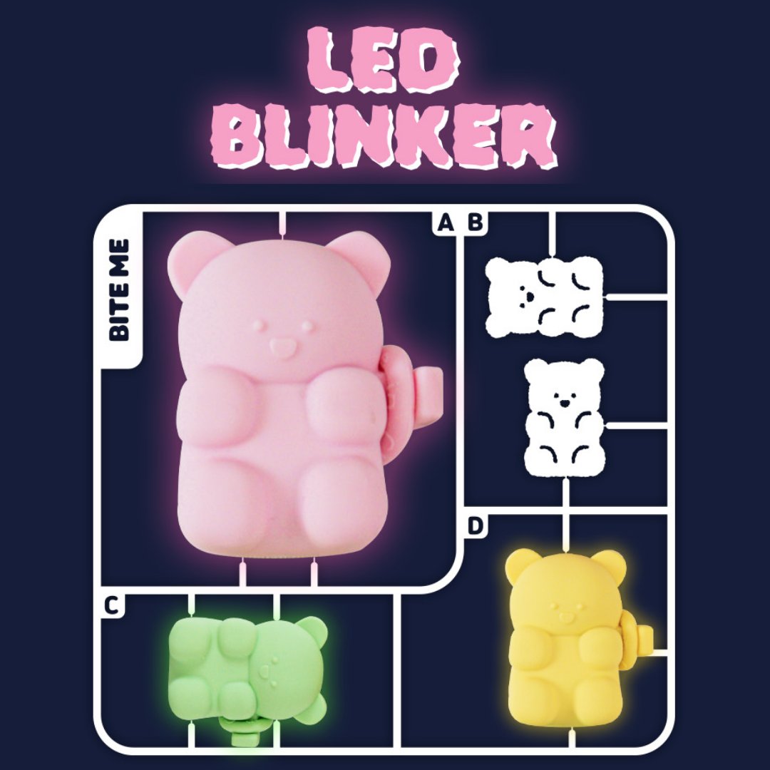 Jelly Bear LED Rechargable Blinker (3 colors)