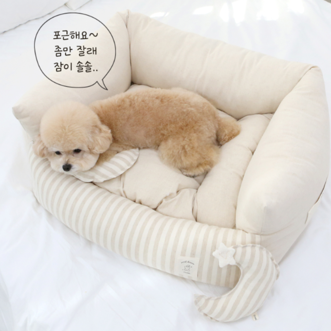 Star and Moon Basic Stripe Square Bed (with Moon Pillow ♡)