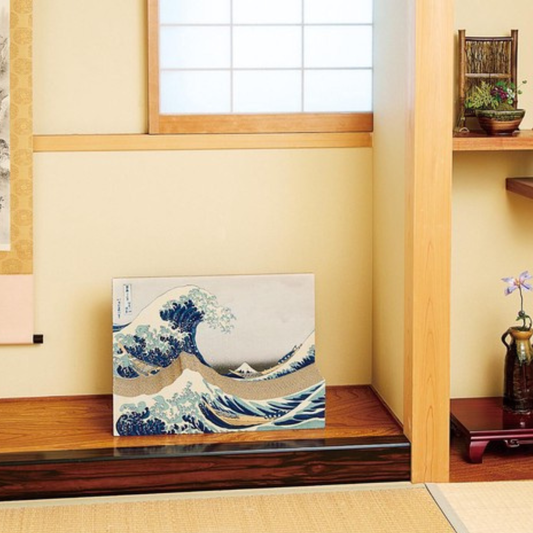 Japanese Ukiyo-e Ocean Wave Cat Scratching Board